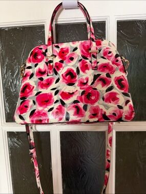 Floral Kate Spade Pink Dome Satchel Handbag - Women's Floral Shoulder Bag